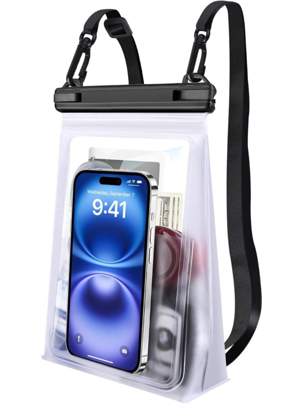 Large Waterproof Phone Pouch [with Sealing Strip], White